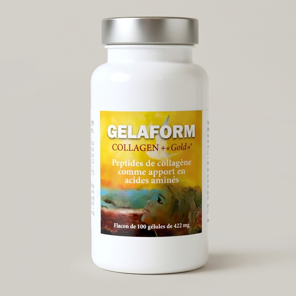 GELAFORM Collagen+ “Gold”, bottle of 100 capsules of 422 mg collagen peptides