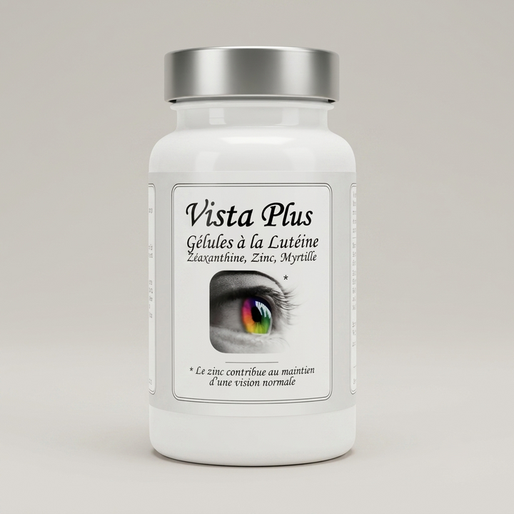 Vista Plus, Flasche mit 60 Kapseln mit Lutein, Zeaxanthin, Zink und Heidelbeere